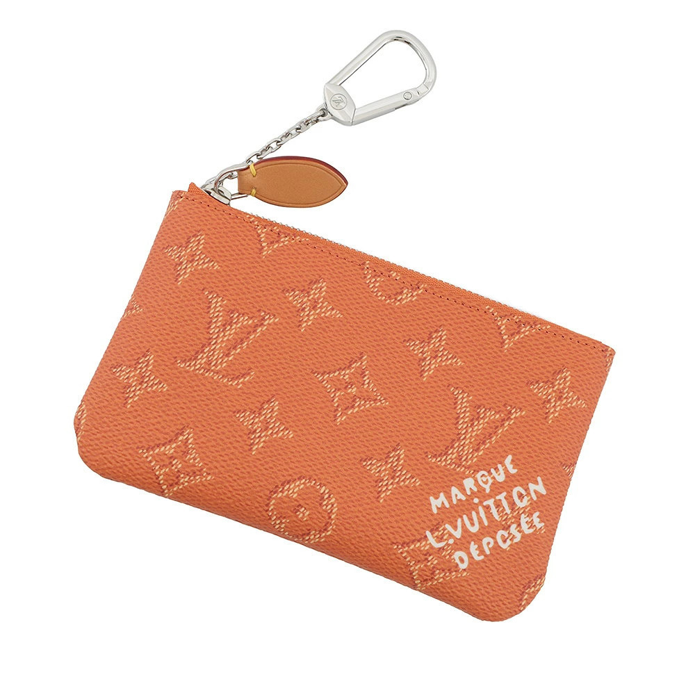 Louis Vuitton Monogram Heritage Card Case Wallet Pochette Orange Key Coin
